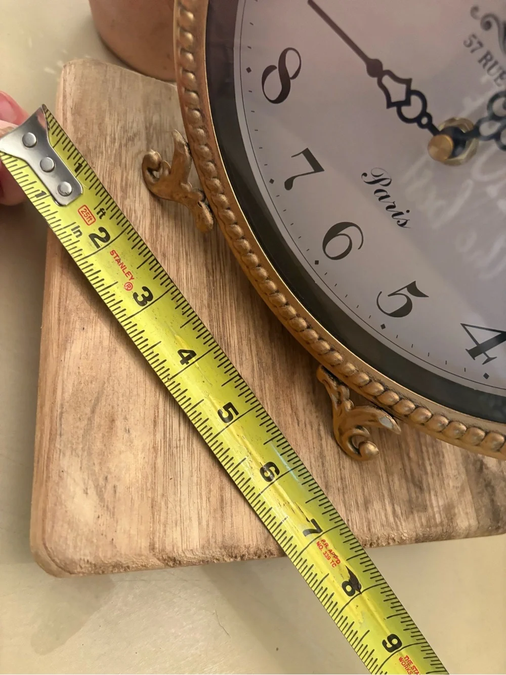 Vintage Style Gold Oval Table Clock - Paris Accent